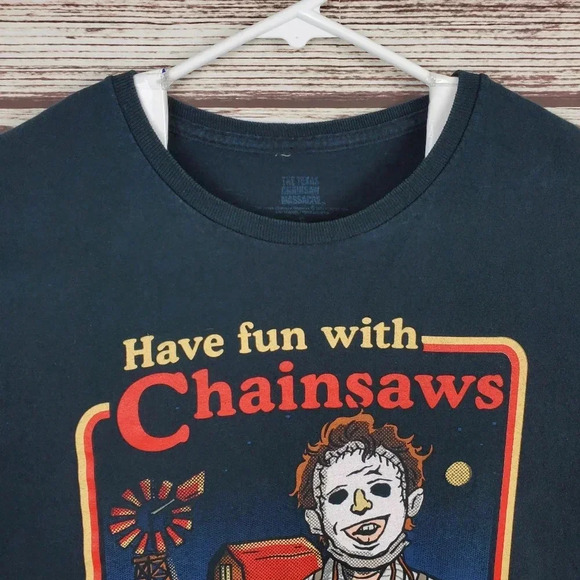 Texas Chansaw Massacre Steven Rhodes Mens Small Have Fun With Chainsaws T-Shirt - Picture 2 of 10